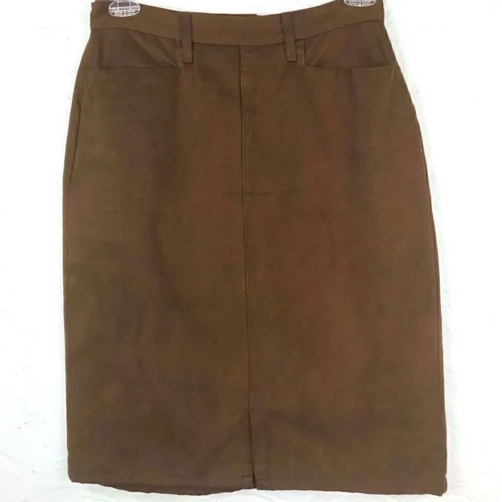FDJβVTGβSuperΒ SoftβFauxβSuedeβBrownβPencilβSkirt